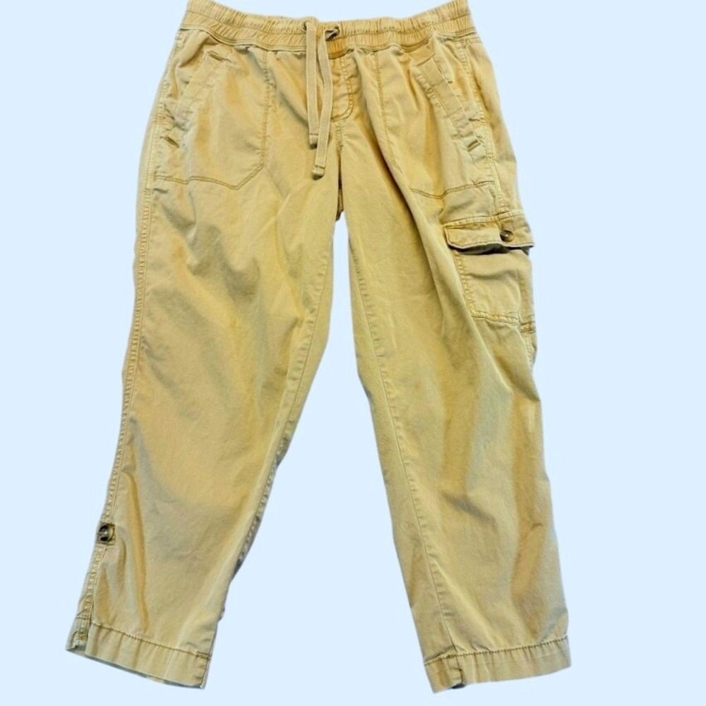 Sonoma Goods For Life Womens Tan Khaki Cargo Utility Cropped Pants 6P Petite